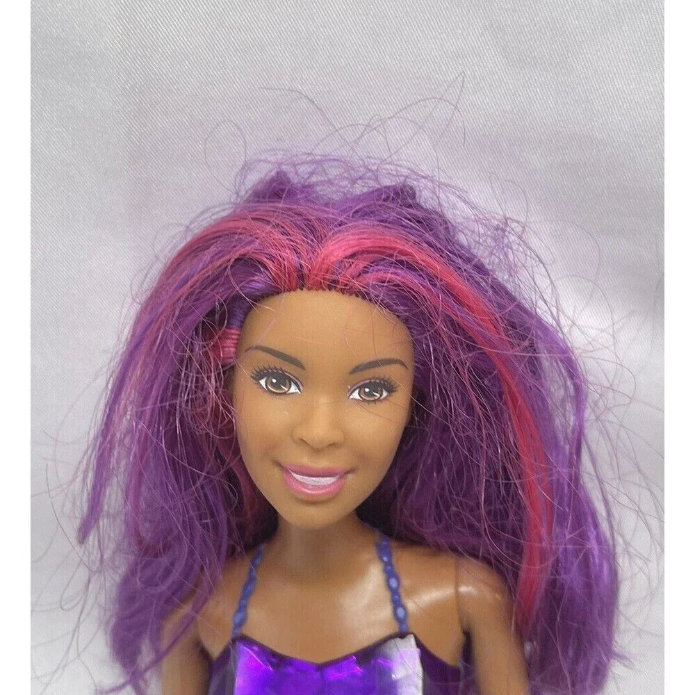 Mattel Barbie Nikki AA Jewel Dreamtopia Mermaid Doll Purple Pink Hair RARE